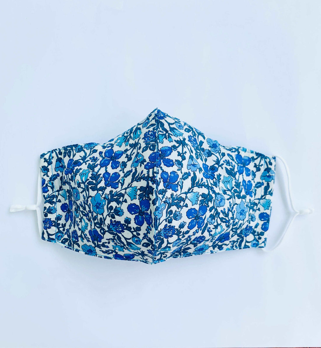 FACE MASK WITH INSERT MADE WITH AUTHENTIC LIBERTY PRINT FABRIC Meadow blue (2 Sizes) - SEA TRENDY