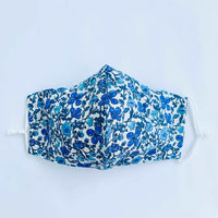 FACE MASK WITH INSERT MADE WITH AUTHENTIC LIBERTY PRINT FABRIC Meadow blue (2 Sizes) - SEA TRENDY