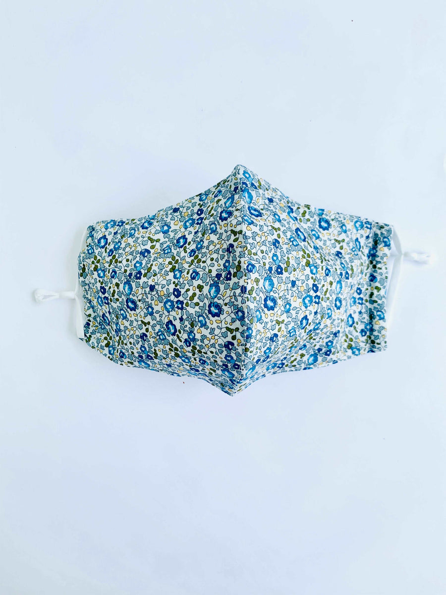 FACE MASK  WITH INSERT MADE WITH AUTHENTIC LIBERTY PRINT FABRIC   Eloise E  (2 Sizes) - SEA TRENDY