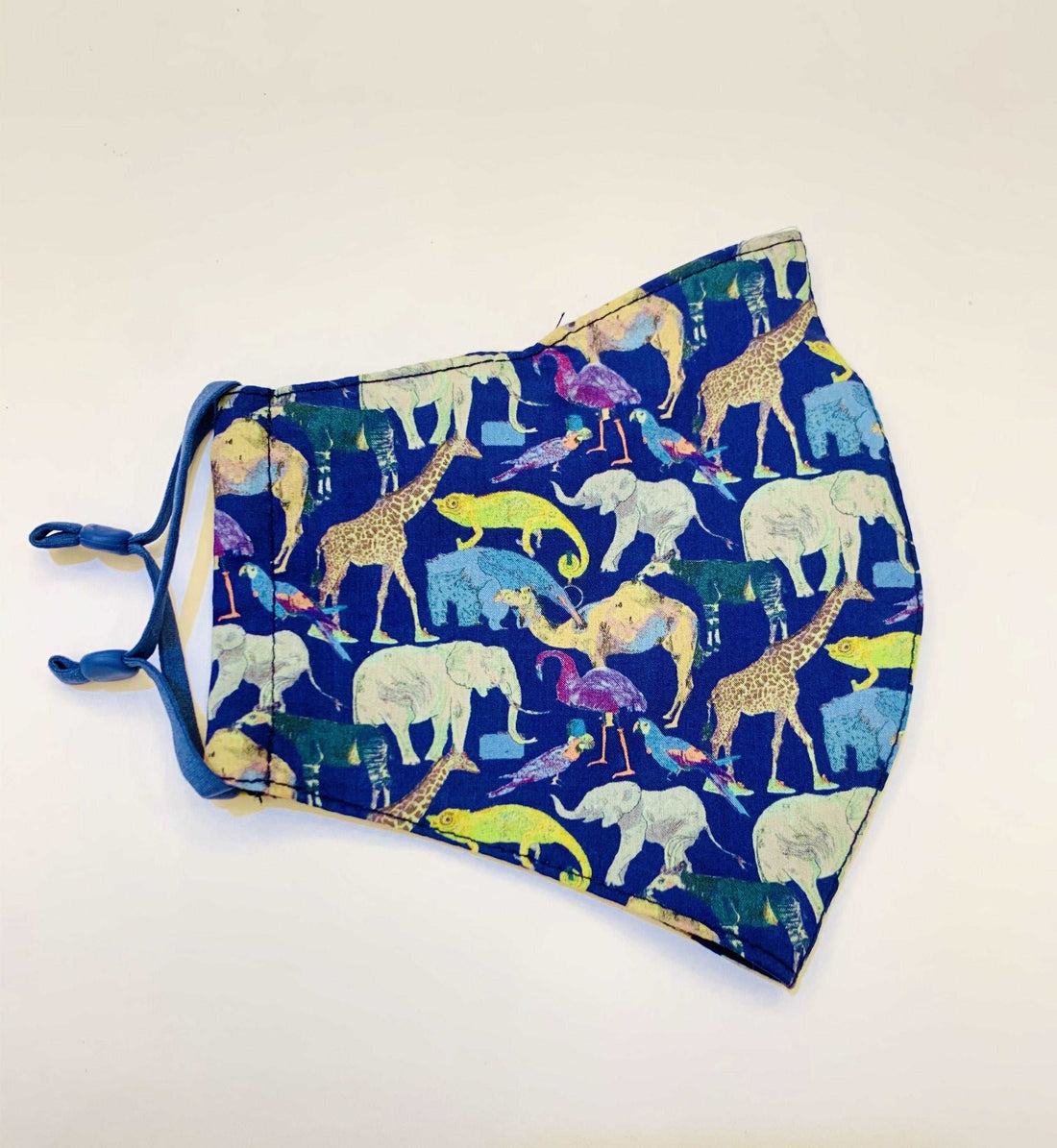 FACE MASK WITH INSERT MADE WITH AUTHENTIC LIBERTY PRINT FABRIC Queue for the Zoo C (2 Sizes) - SEA TRENDY