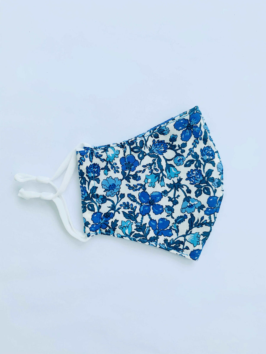 FACE MASK WITH INSERT MADE WITH AUTHENTIC LIBERTY PRINT FABRIC  (2 Sizes) - SEA TRENDY