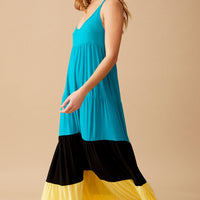 Long Dress Moncheri turquoise