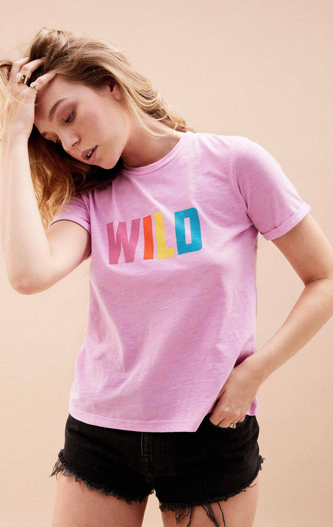 Tee shirt WILD pink - SEA TRENDY
